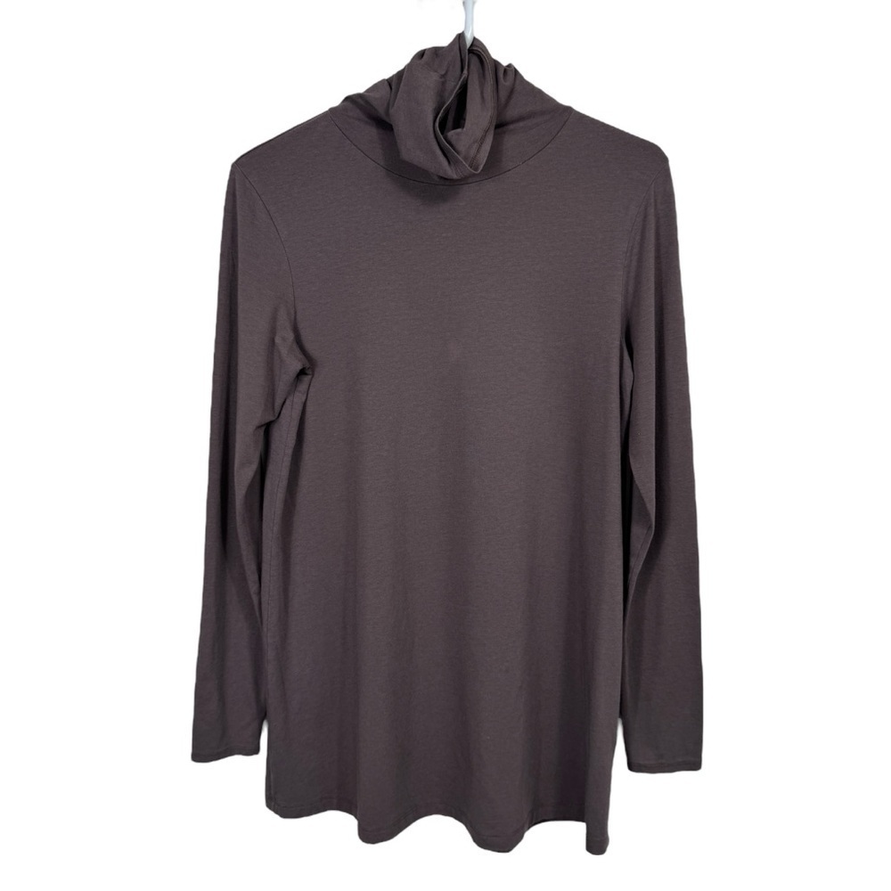 Peruvian Connection Gray-Brown Turtleneck Tunic Top, Size M